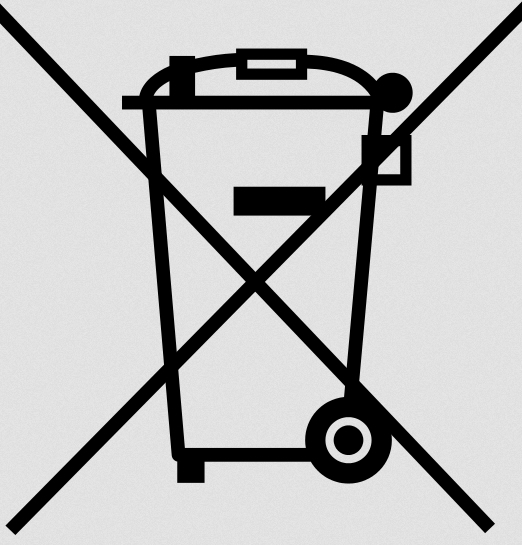 Crossed garbage can symbol